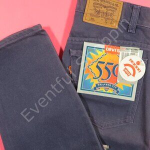 Vintage Levis 550 Jeans Mens 29 Purple Relaxed Fit Loose Student Denim 90s New